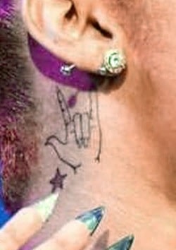 A picture of I Love You tattoo of Cardi B.